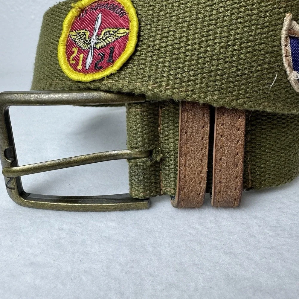 Green Patch Belt Size Small Adjustable Punk Grunge Utility‎ Military Green Y2K